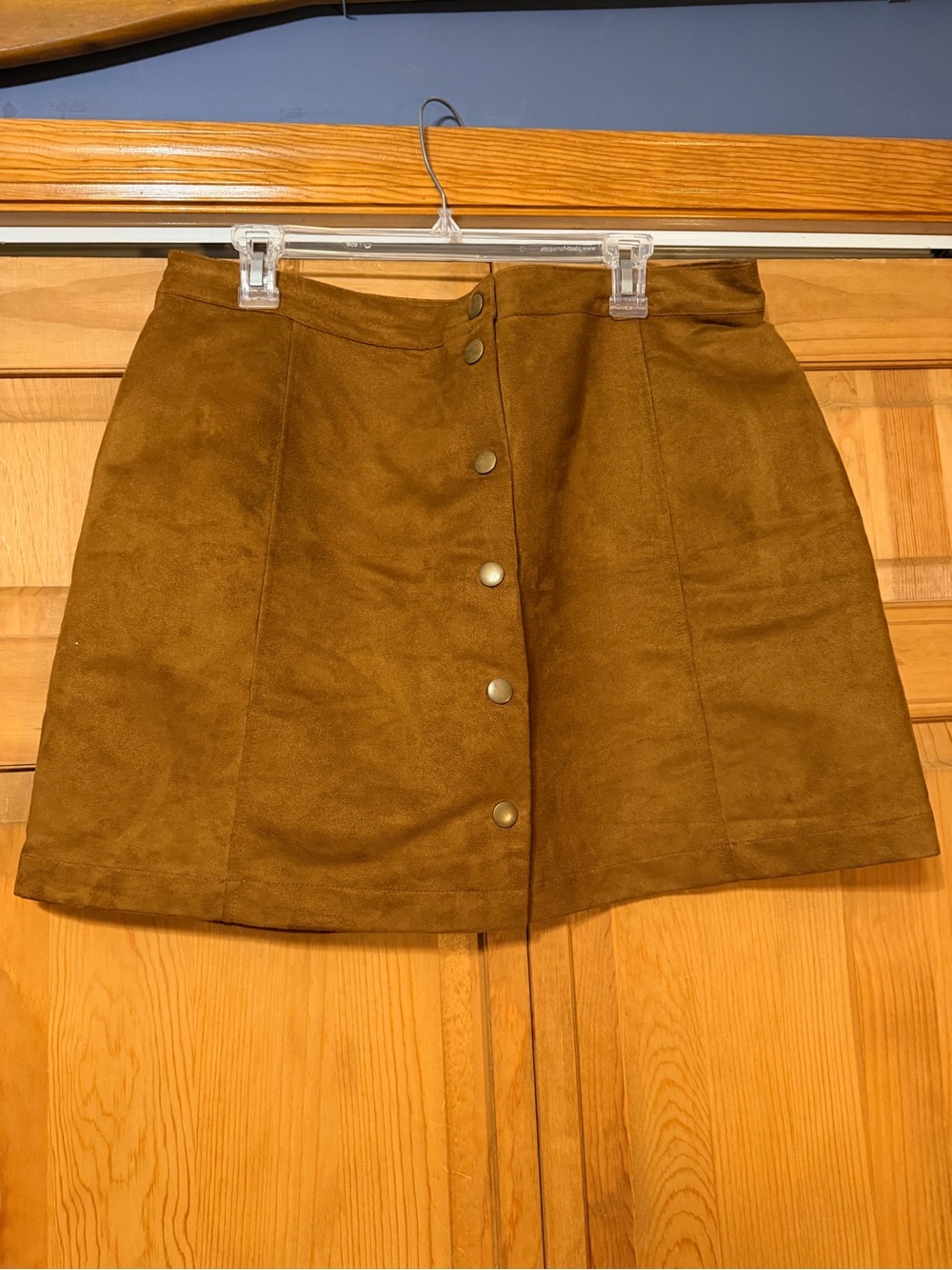Old Navy Tan Suede-Look Button Front Mini Skirt
